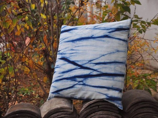Natural Plant Dyes Indigo Pillow Cases - Shibori Dyed/Tie Dye Hand 18 - image 1