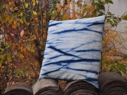 Natural Plant Dyes Indigo Pillow Cases - Shibori Dyed/Tie Dye Hand 18 - thumbnail 1