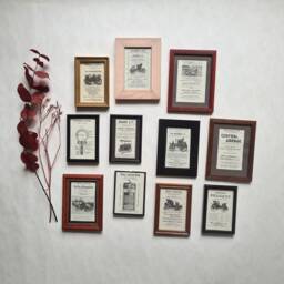 Vintage Pictures Set 11 Peugeot Michelin Car/Framed Advertising Mechanical Diagram/Black White/Wood & PVC Frame/Handmade French Retro - thumbnail 2