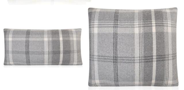 Handmade Dove Grey Tartan Cushion, Country Check Pillow - image 1