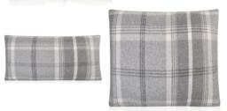 Handmade Dove Grey Tartan Cushion, Country Check Pillow - thumbnail 1