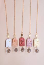 Crystal Suncatcher With Opal Accent - Rainbow Prism Wall Hanging - thumbnail 1