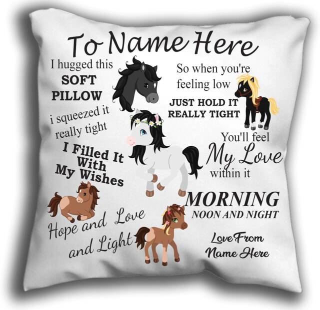 Personalised Horse Cuddle Cushion Granddaughter Daughter Pillow Personalise - image 1