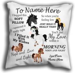 Personalised Horse Cuddle Cushion Granddaughter Daughter Pillow Personalise - thumbnail 1