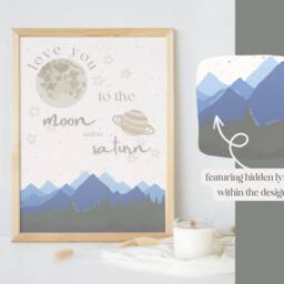Seven - Taylor Inspired, Moon & Saturn, Mountains, Lyric Poster, Christmas Gift, Green, Wall Art, Print A2/A3/A4/A5/8x10/5x7 - thumbnail 3