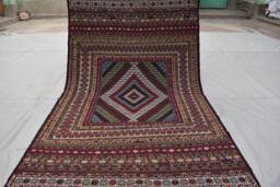 Vintage Sumak Kilim Rug 6.3x4 Ft, Handwoven Wool, Afghan Decor - thumbnail 1
