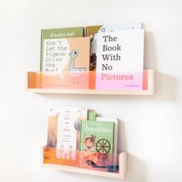 Rainbow Iridescent Acrylic Bookshelf - Montessori Kids Room Decor - thumbnail 2