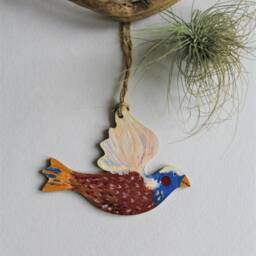 Christmas D??cor, Bird Hand Painted D??coration , Scandi Decoration, Gift, Hand Both Sides - thumbnail 3
