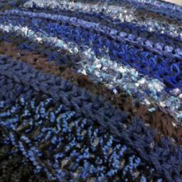 starry Night Crochet Blanket Navy Blue Sparkle Fringe Throw - thumbnail 3