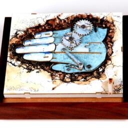Thumbs Up Mechanicard - Geared Automata Mechanism, Hand Cranked Congratulations, Archeology Surprise - thumbnail 2
