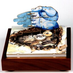 Thumbs Up Mechanicard - Geared Automata Mechanism, Hand Cranked Congratulations, Archeology Surprise - thumbnail 3