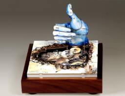 Thumbs Up Mechanicard - Geared Automata Mechanism, Hand Cranked Congratulations, Archeology Surprise - thumbnail 1