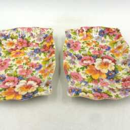 A Pair Of Soap Dishes in Olde England Chintz Design By Heron Cross Pottery - thumbnail 3