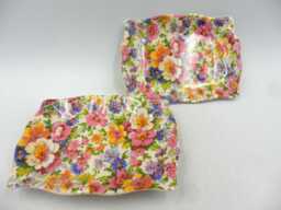A Pair Of Soap Dishes in Olde England Chintz Design By Heron Cross Pottery - thumbnail 1
