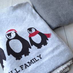 Personalised Family Penguin Blanket - Family Blanket Gifts For Mum Dad Grandparents Cute Christmas Gift Ideas - thumbnail 2