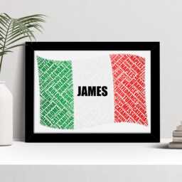 Personalised Italy Flag Word Art Print, Italian Custom Family Wall - thumbnail 2