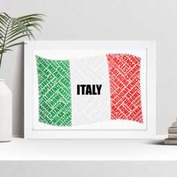 Personalised Italy Flag Word Art Print, Italian Custom Family Wall - thumbnail 1