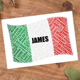Personalised Italy Flag Word Art Print, Italian Custom Family Wall - thumbnail 3