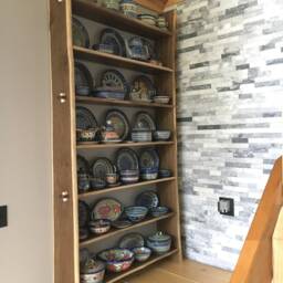 Live Edge Bookcase, Waney Edge, Natural Fumed Oak - thumbnail 2