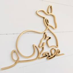 Geometric Deer & Baby Birch Wall Hanging Woodland Nursery Decor Animal Art Minimalist Bear Mom - thumbnail 3
