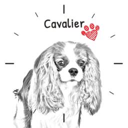 Cavalier, Free Standing Mdf Floor Clock With An Image Of A Dog - thumbnail 2