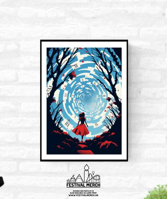 Alice in Wonderland Wall Art Adventures Movie Poster - Mad Hatter Fairy Tale Into The Rabbit Hole Print A4 A3 A2 Festival Merch