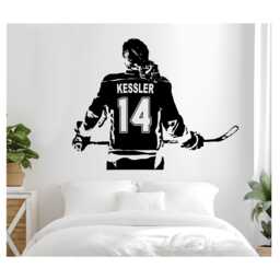 Custom Name Hockey Girl Vinyl Wall Decal - Personalized Jersey Number - thumbnail 1