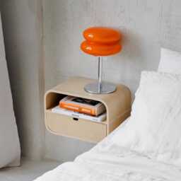 Bedroom Minimalist Wall Mounted Nightstand, Floating Oak Shelf Console, Wooden Bedside Night Table Drawer