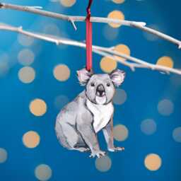 Koala Christmas Tree Decoration, Birch Plywood Ornament, Animal Lover Gift, Festive Watercolour Art, Traditional Keepsake - thumbnail 1