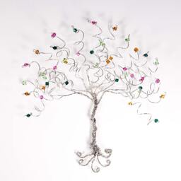 Tree Of Life Wall Sculpture Custom Wire Family Hanging Art - thumbnail 1