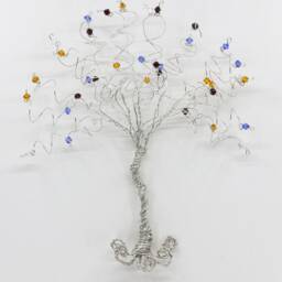 Tree Of Life Wall Sculpture Custom Wire Family Hanging Art - thumbnail 2