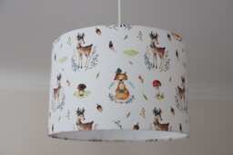 Forest Animals Lamp For The Baby Room - Lampshade With Deer & Fox, Ceiling Or Table - thumbnail 1