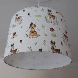Forest Animals Lamp For The Baby Room - Lampshade With Deer & Fox, Ceiling Or Table - thumbnail 3