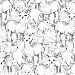Woodland Animals Art Print Deer, Rabbit, Fox, Owl Design - thumbnail 2