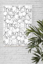 Woodland Animals Art Print Deer, Rabbit, Fox, Owl Design - thumbnail 1