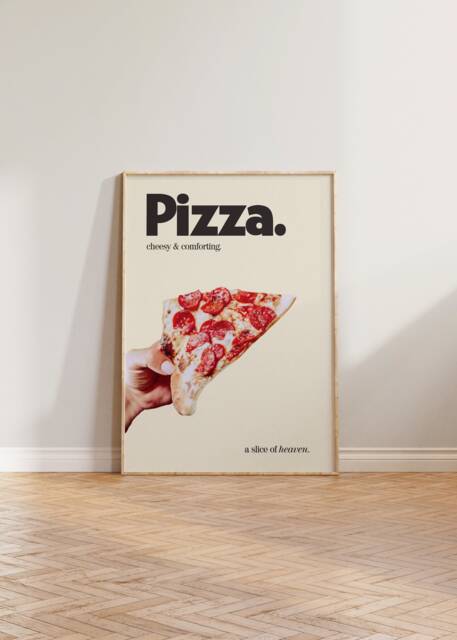 Kitchen Print, Retro Pizza Dining Room Poster, Italian Food Wall Art, Cool Art - image 1