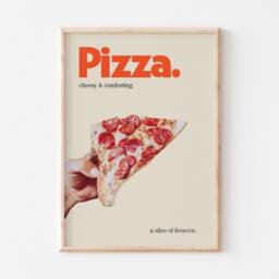 Kitchen Print, Retro Pizza Dining Room Poster, Italian Food Wall Art, Cool Art - thumbnail 2