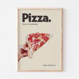 Kitchen Print, Retro Pizza Dining Room Poster, Italian Food Wall Art, Cool Art - thumbnail 3