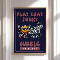 Funky Music Poster Print Artwork, Lyrics Print, Pop Culture Modern Wall Art, Retro Styling Poster. Gift Idea - thumbnail 3