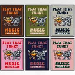 Funky Music Poster Print Artwork, Lyrics Print, Pop Culture Modern Wall Art, Retro Styling Poster. Gift Idea - thumbnail 2
