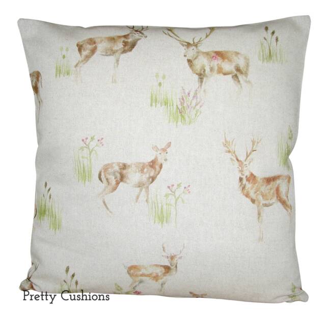 Voyage Deer Forest Linen Cushion Cover