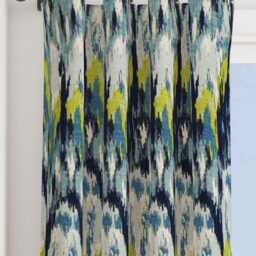 Navy Blue Curtains. Lime Green Window Gray Drapes. Kiwi Curtain Panel. Aqua Blackout - thumbnail 3