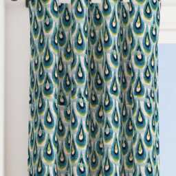 Navy Blue Curtains. Lime Green Window Gray Drapes. Kiwi Curtain Panel. Aqua Blackout - thumbnail 2