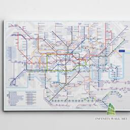 London Underground Tube Map Canvas Art Framed Wall Print Picture -C562 - thumbnail 2