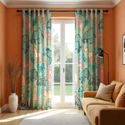Colorful Safari Animal Curtains For Kids Room, Made To Measure Curtain Panels, Jungle Zoo Print, Fun Nursery Or Playroom Window Drapes - thumbnail 3