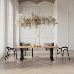 Solid Oak Dining Table - Durable Hardwood 0127 - thumbnail 3