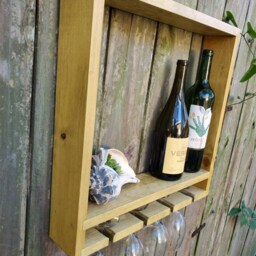 Wall Hung Wine Rack, Shelf - thumbnail 3