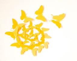 3D Wall Butterflies, Canary Yellow Paper Butterfly Silhouettes For Home Art Decor, Nursery, Children's Room - thumbnail 1