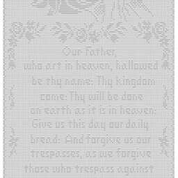 Roman Catholic Version - The Lord's Prayer Thread Filet Crochet Wall Hanging Pattern - thumbnail 2