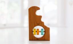Delaware State Baby Rattle - Handmade Wooden Toy, Organic Sensory Gift - thumbnail 1